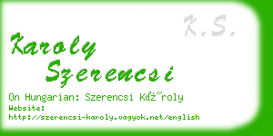 karoly szerencsi business card